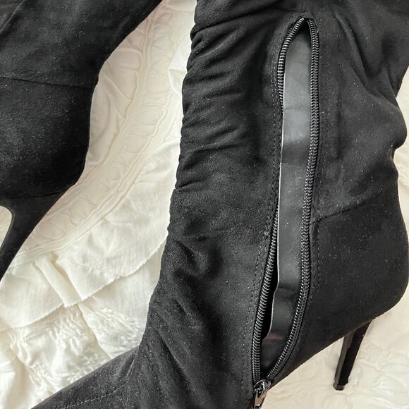 - Journee Over Knee Suede Boots - Picture 3 of 7